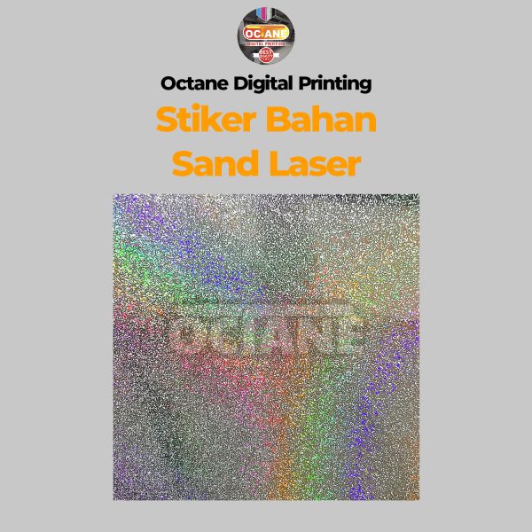 Stiker Hologram Glitter A3 (Sand Laser) + Tinta Putih