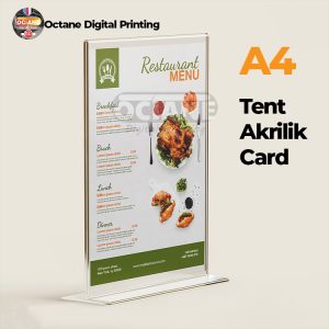 Tent Card Akrilik + Print A4