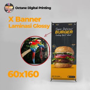 X Banner 60x160 Albatros Laminasi Glossy