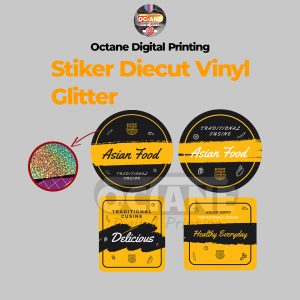 Stiker Diecut Vinyl Laminasi Glitter